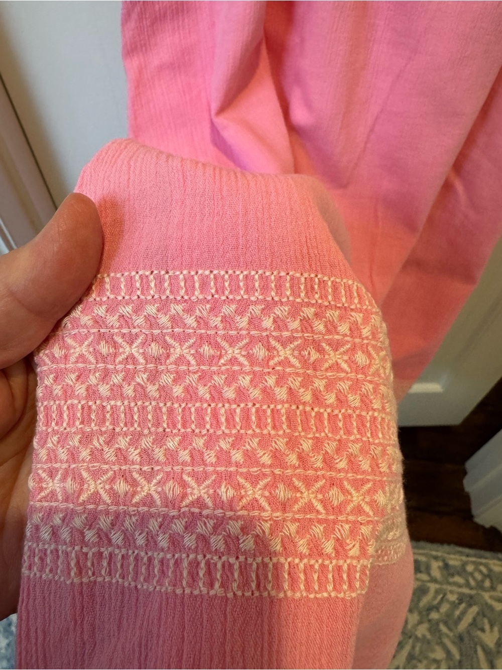 Talbots Pink Embroidered Sleeveless Maxi Dress with Tie Waist - Picture 6 of 6